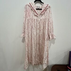 The 1 For U Pink Womens Ameila Nightgown Size XL Prairie Cottagecore Stained